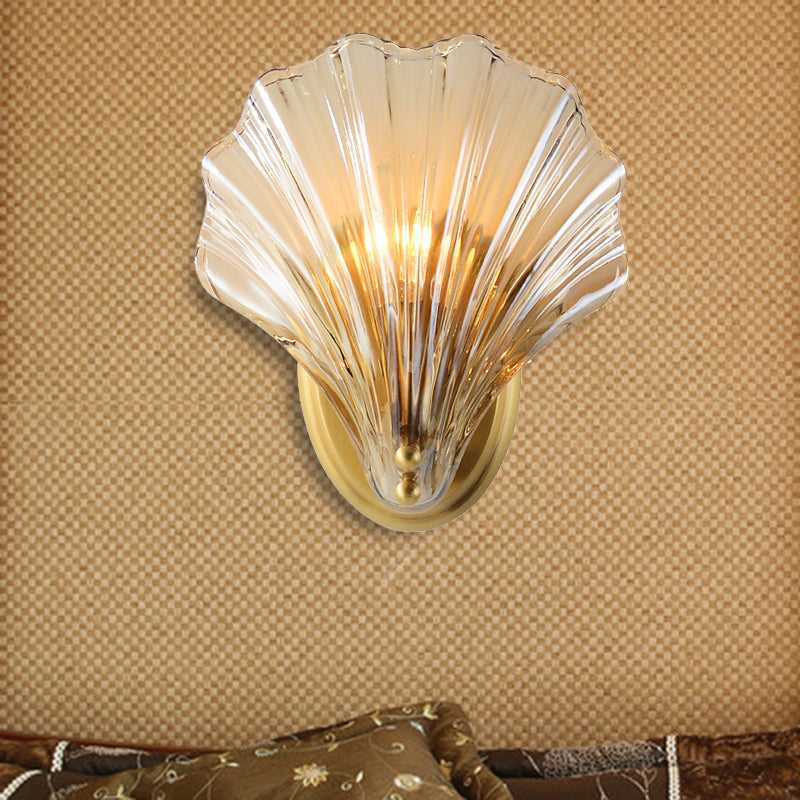 Traditional Wall Mount Led Sconce With Clear Glass Shade - Perfect For Bedroom Lighting