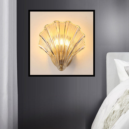 Traditional Wall Mount Led Sconce With Clear Glass Shade - Perfect For Bedroom Lighting