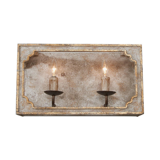 Classic Style 1/2 Lights Candelabra Sconce Light Wall Lamp - White/Bronze/Distressed White Wood