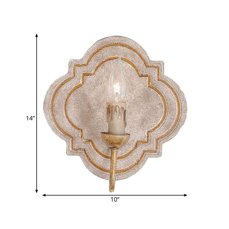 Classic Style 1/2 Lights Candelabra Sconce Light Wall Lamp - White/Bronze/Distressed White Wood