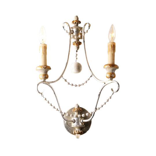 White Traditional-Style Wood Candelabra Wall Sconce - 2-Light Lighting Idea 7/13/14 Wide