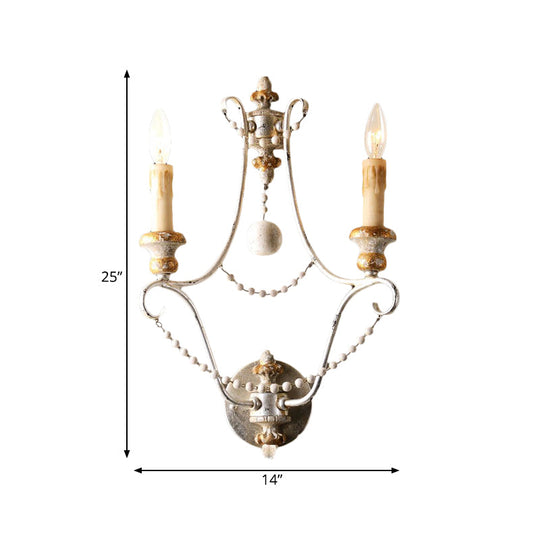 White Traditional-Style Wood Candelabra Wall Sconce - 2-Light Lighting Idea 7/13/14 Wide