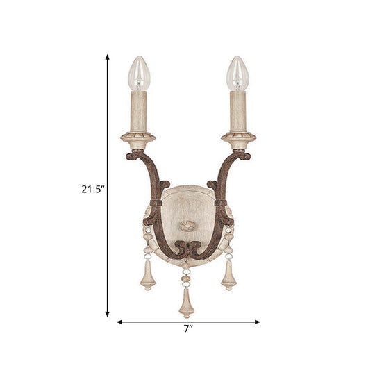 White Traditional-Style Wood Candelabra Wall Sconce - 2-Light Lighting Idea 7/13/14 Wide