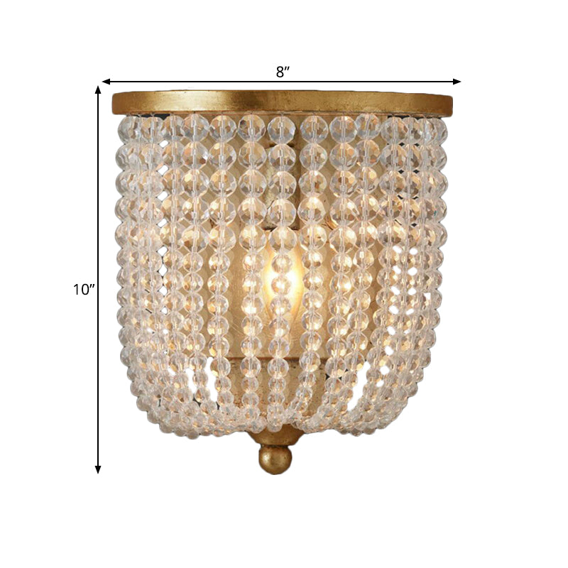 Traditional Style Crystal Wall Lamp - Basket Living Room Sconce Light