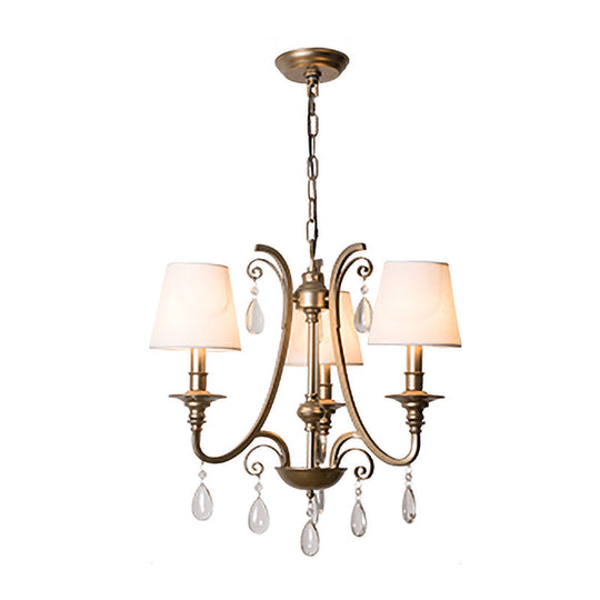 Stylish Modernism Teardrop Chandelier Crystal Pendant Light - Brass, Shade Option - 3 Bulbs Included