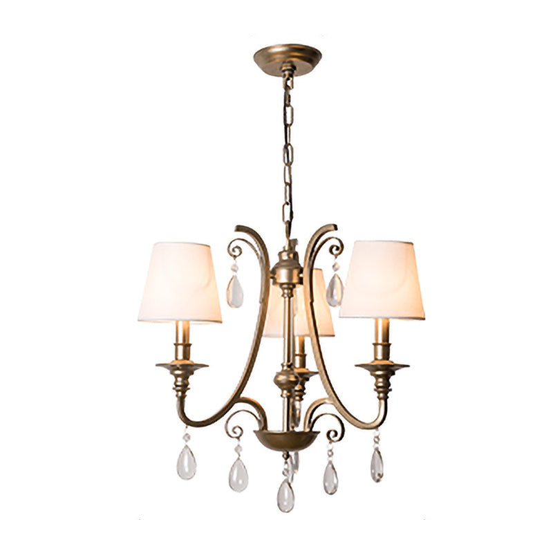 Modern Teardrop Crystal Chandelier Pendant Light With Brass Finish And Shade Options