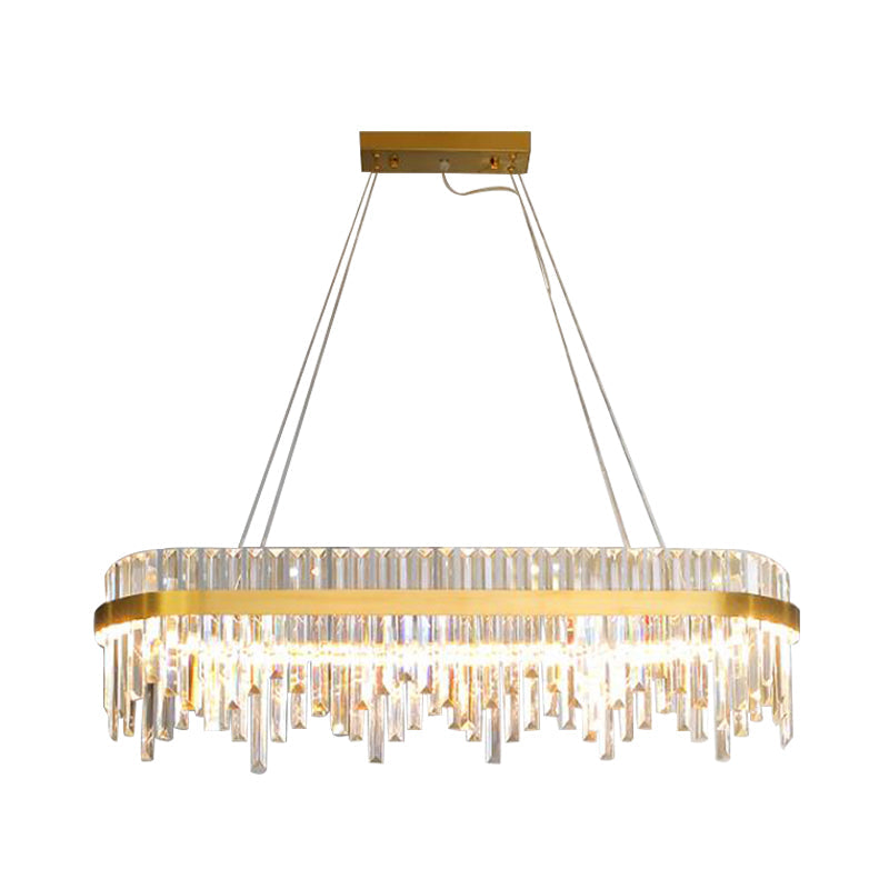 Modern Crystal Led Chandelier Pendant Light For Dining Room - 1-Tier Gold Ceiling Fixture