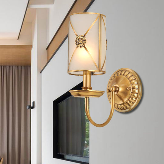 Vintage Gold Finish Brass Wall Mount Candle Sconce Lamp With Swag Arm