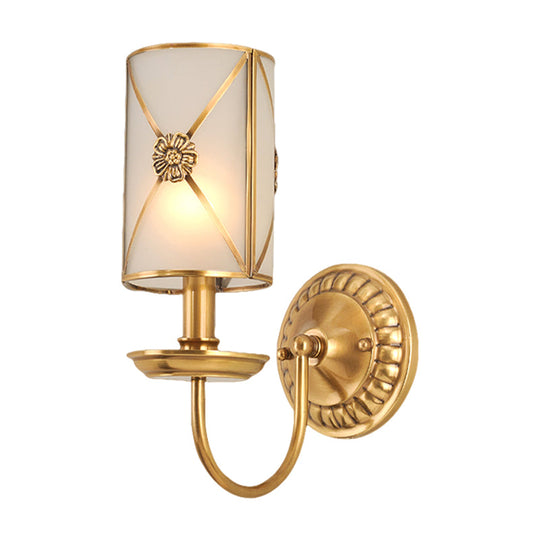 Vintage Gold Finish Brass Wall Mount Candle Sconce Lamp With Swag Arm