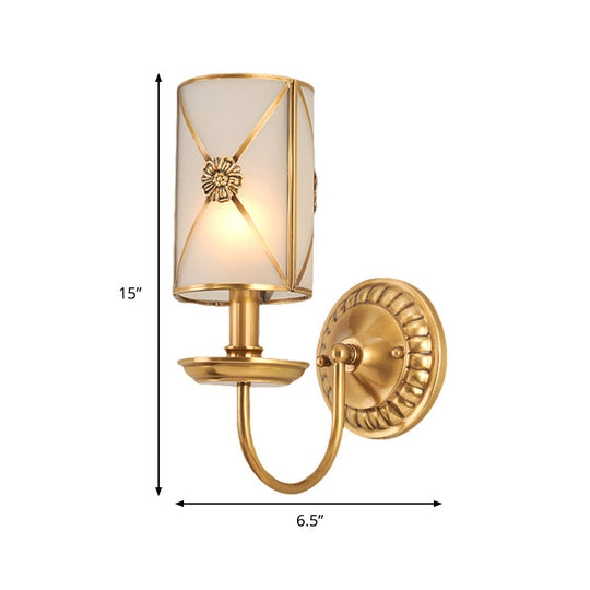 Vintage Gold Finish Brass Wall Mount Candle Sconce Lamp With Swag Arm