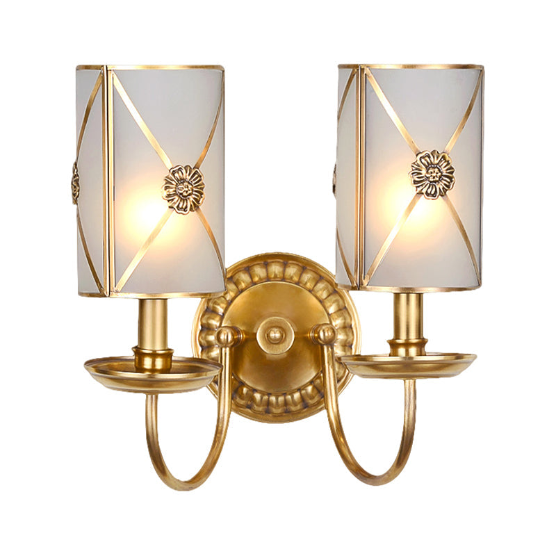 Vintage Gold Finish Brass Wall Mount Candle Sconce Lamp With Swag Arm