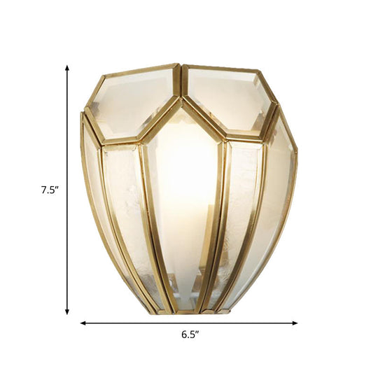 Geometric Wall Lamp With Hand Blown Glass And Gold Finish - Traditional Metal Sconce