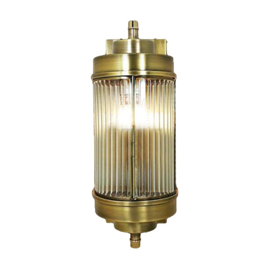 Golden Ribbed Glass Wall Sconce Lamp With 1 Head - Colonial Style