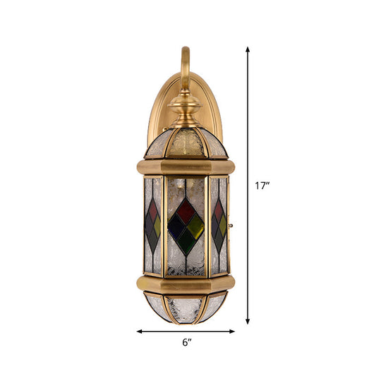 Classic Brass Wall Sconce With Ripple Glass And Gold Capsule Light