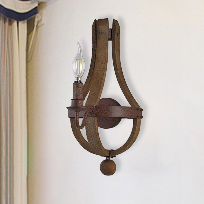 Rustic Candle Metal Sconce Light - 8/11.5/15 Wide Country Style 1/2/3 Lights Dining Room Wall