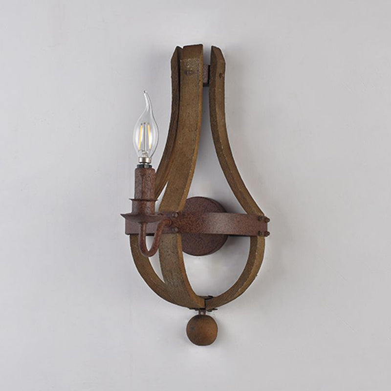 Rustic Candle Metal Sconce Light - 8/11.5/15 Wide Country Style 1/2/3 Lights Dining Room Wall