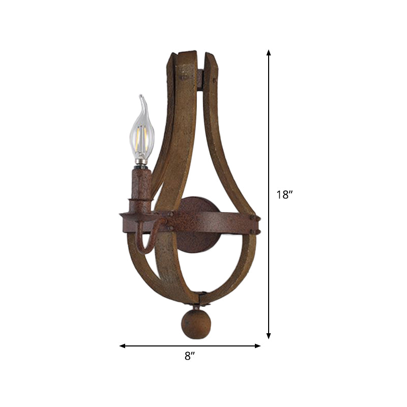 Rustic Candle Metal Sconce Light - 8/11.5/15 Wide Country Style 1/2/3 Lights Dining Room Wall