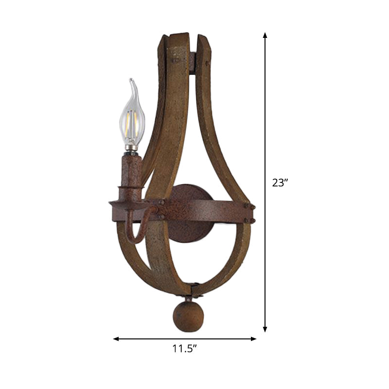 Rustic Candle Metal Sconce Light - 8/11.5/15 Wide Country Style 1/2/3 Lights Dining Room Wall