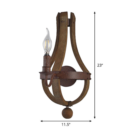 Rustic Candle Metal Sconce Light - 8/11.5/15 Wide Country Style 1/2/3 Lights Dining Room Wall