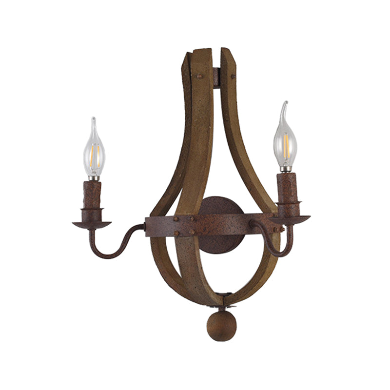 Rustic Candle Metal Sconce Light - 8/11.5/15 Wide Country Style 1/2/3 Lights Dining Room Wall