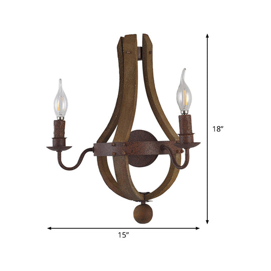 Rustic Candle Metal Sconce Light - 8/11.5/15 Wide Country Style 1/2/3 Lights Dining Room Wall