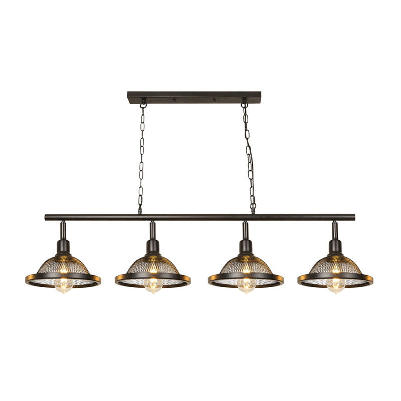 Farmhouse Metal Pendant Island Chandelier In Black For Dining Room With 3/4 Lights