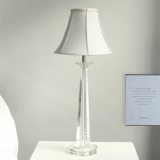 Traditional Crystal Bell Night Light In Gray Living Room Table Lamp