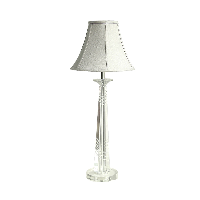 Traditional Crystal Bell Night Light In Gray Living Room Table Lamp