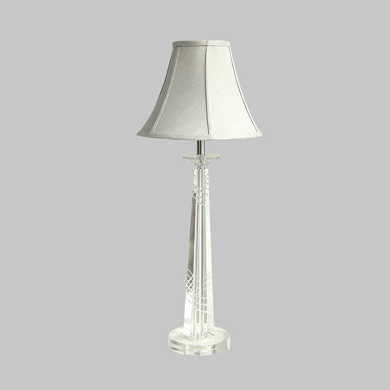 Traditional Crystal Bell Night Light In Gray Living Room Table Lamp