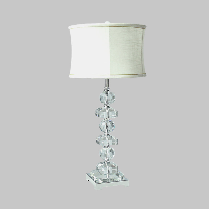 Traditional Style Crystal White Nightstand Lamp For Living Room