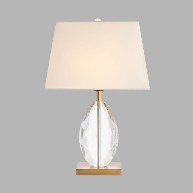 Traditional Oval Table Lamp With White Crystal Night Light