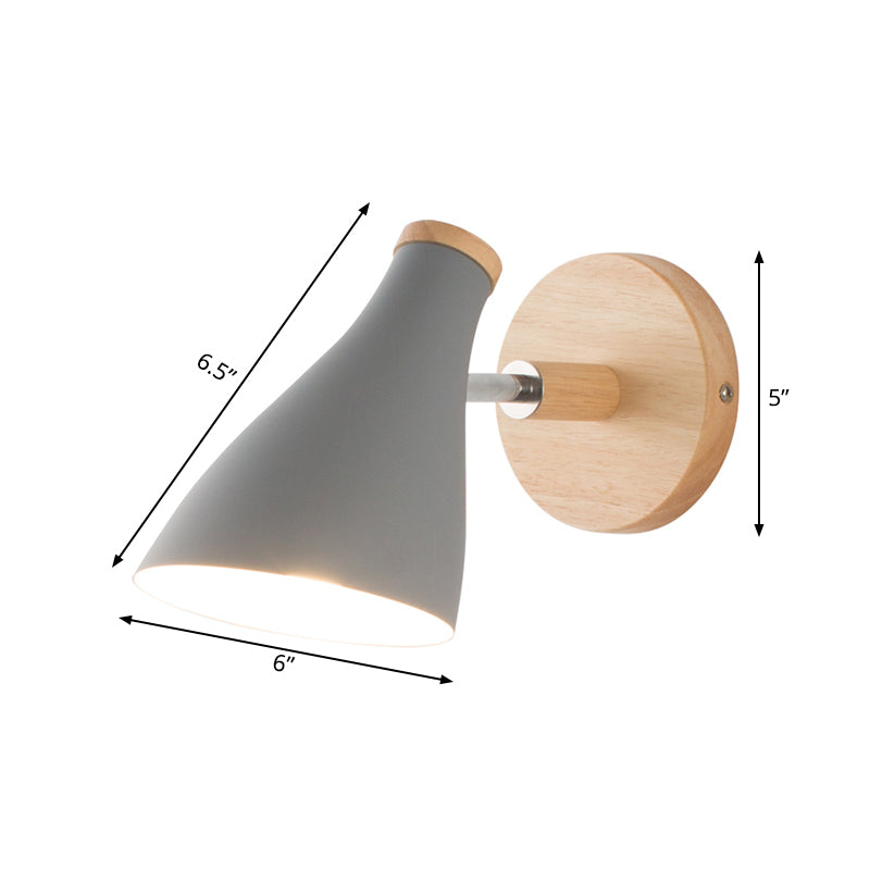 Modern Metal Wall Sconce With Rotating Node - Grey 1-Bulb Light Fixture