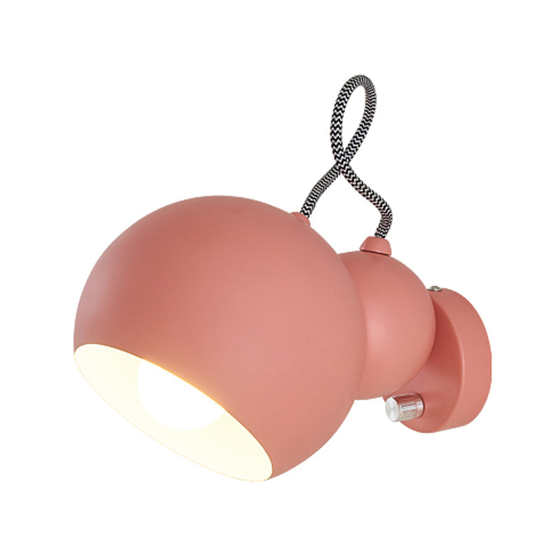 Modern Pink Spherical Wall Light Fixture For Living Room Decor