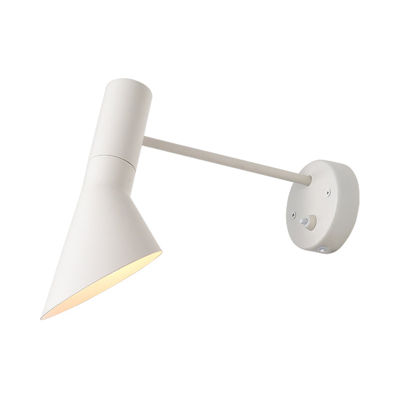 Modern Flare Wall Sconce Light In White/Grey With Rotating Node