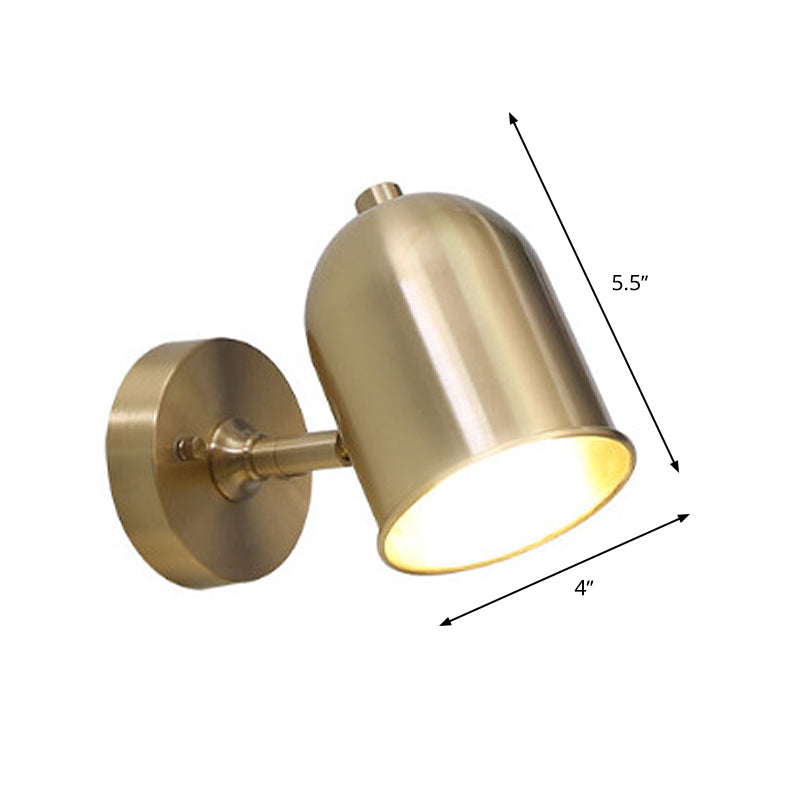 Contemporary Gold Dome Led Wall Lamp For Bathroom - Modern 1 Light Mount With Metal Shade