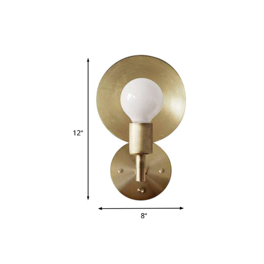 Gold Bare Bulb Led Wall Sconce - Modern Metal Lighting Fixture For Living Room