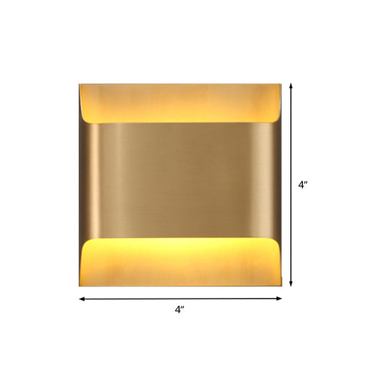 Modern Gold Metal Sconce With 1 Led Light - Perfect Wall Lighting For Living Room