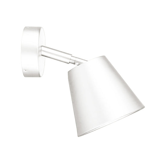 Tapered Led Bathroom Wall Sconce - Minimalist Metal Design 1 Head White/Chrome