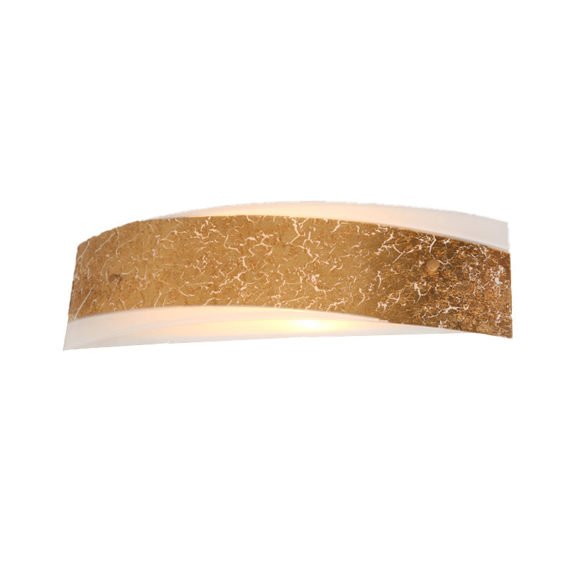 Modern Gold Curved Led Wall Lamp With 2 Lights For Living Room - Metal Mount Lighting