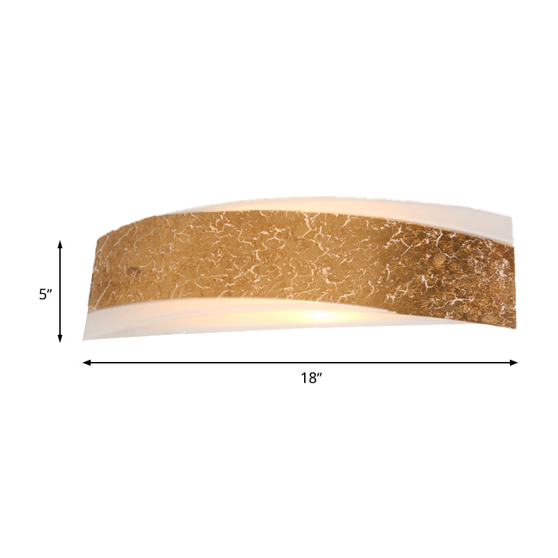 Modern Gold Curved Led Wall Lamp With 2 Lights For Living Room - Metal Mount Lighting