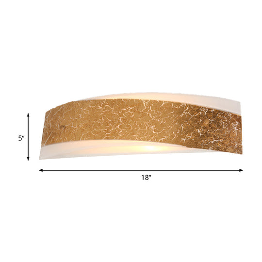 Modern Gold Curved Led Wall Lamp With 2 Lights For Living Room - Metal Mount Lighting