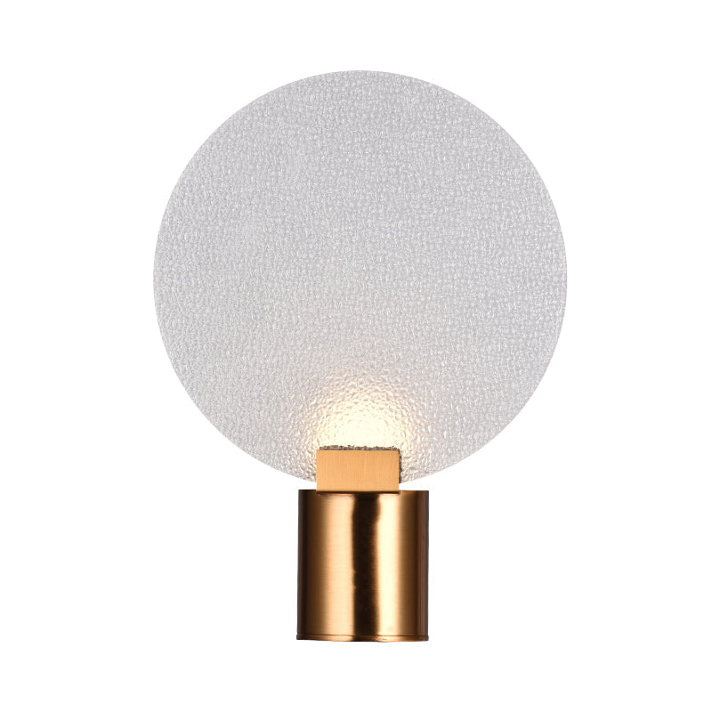 Contemporary Led Wall Mounted Lamp - Gold Round Design With Bubble Glass Shade