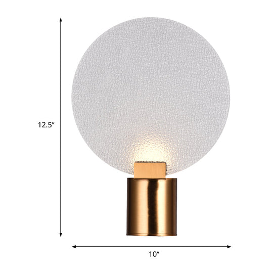 Contemporary Led Wall Mounted Lamp - Gold Round Design With Bubble Glass Shade