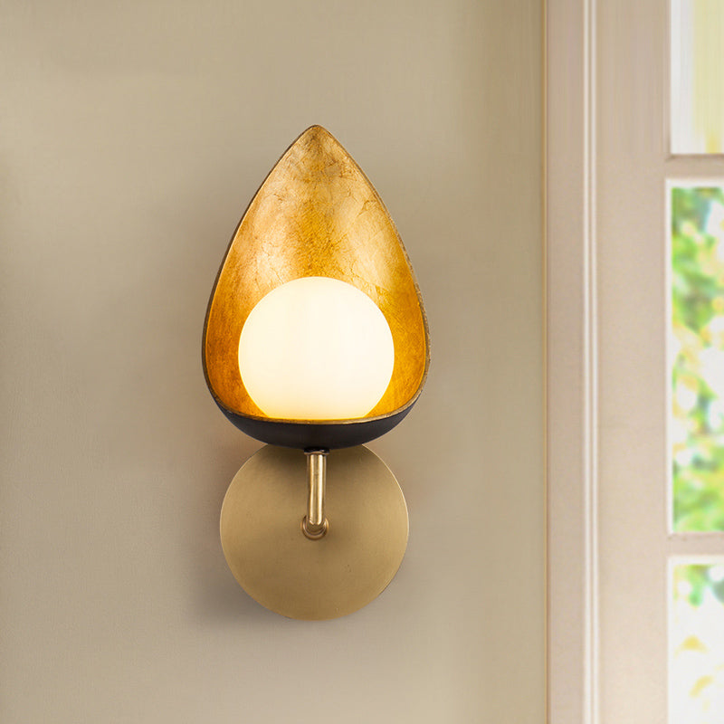 Contemporary Brass Led Wall Sconce Light For Bedroom - Sphere Design