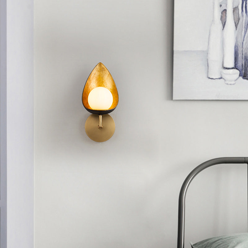 Contemporary Brass Led Wall Sconce Light For Bedroom - Sphere Design