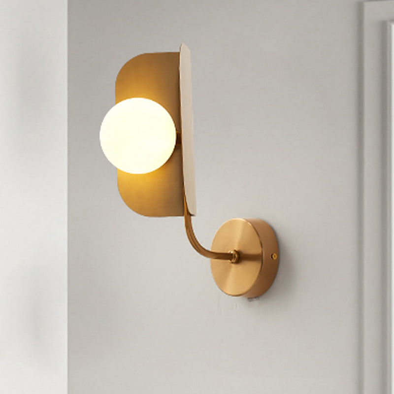 Modern Gold Sphere Metal Wall Light With Led Bulb - Stylish Mount Fixture