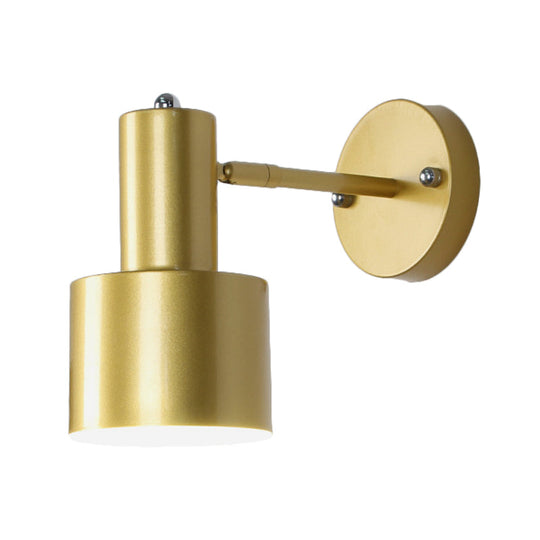 Gold/Rose Gold Cylinder Wall Sconce With Metal Shade - Perfect For Bedroom Lighting