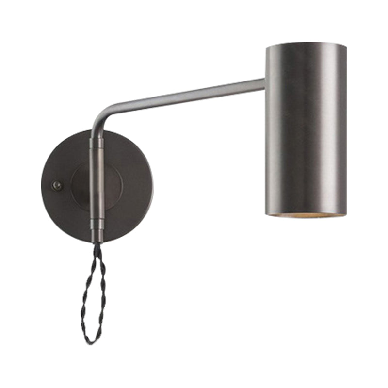 Modern Black & Brass Wall Sconce With Metal Shade - Bedroom Light Fixture