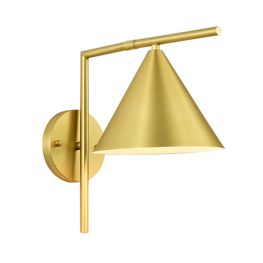 Contemporary Conical Wall Sconce Light For Bedroom - Metal 1 Head Black/White/Gold