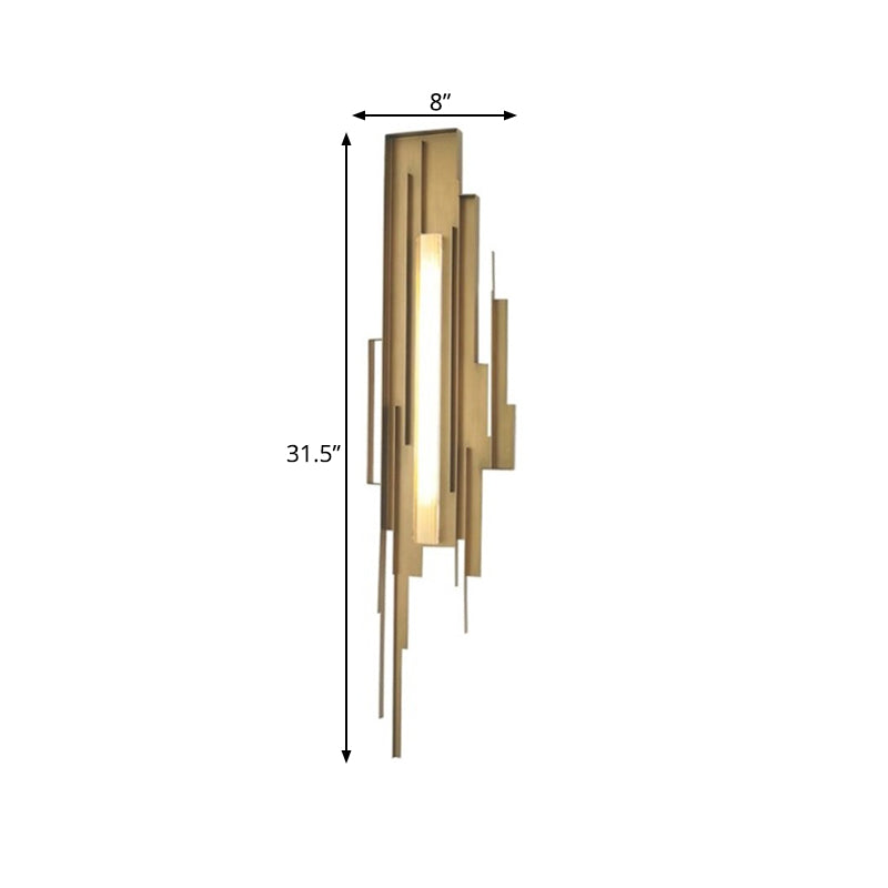 Metal Geometric Wall Mount Led Gold Sconce For Living Room Lighting